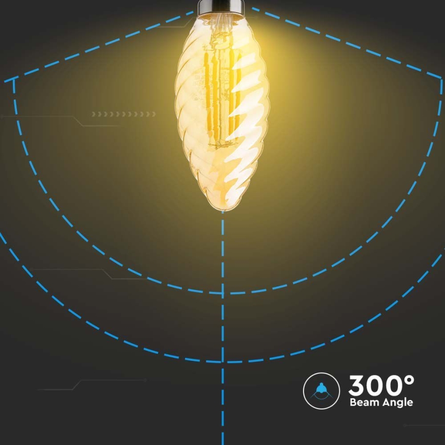 LED-polttimo FILAMENT AMBER E14/4W/230V 2200K