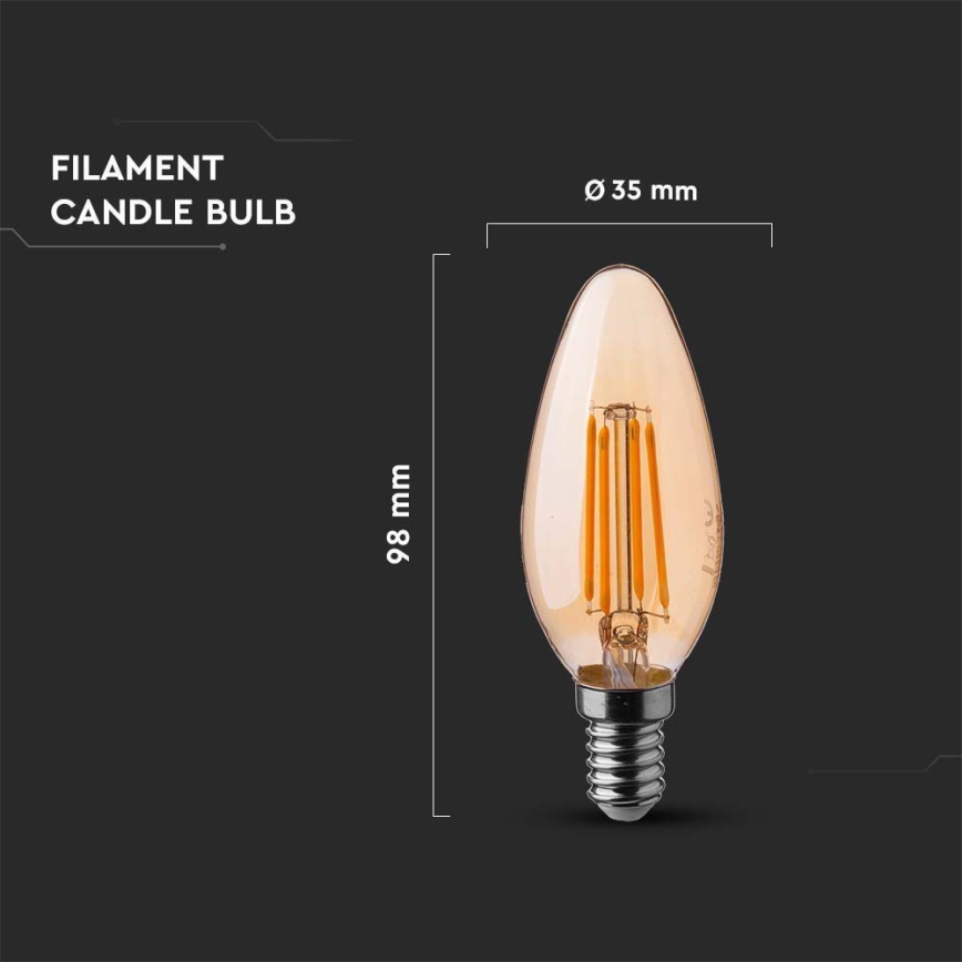 LED-polttimo FILAMENT AMBER E14/4W/230V 2200K