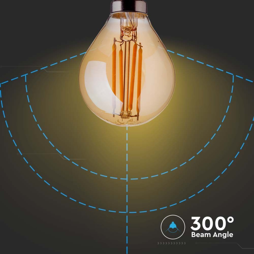 LED-polttimo FILAMENT AMBER P45 E14/4W/230V 2200K