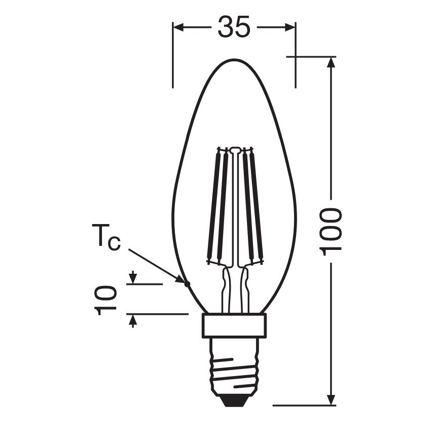 LED-polttimo FILAMENT B40 E14/4W/230V 2700K - Osram