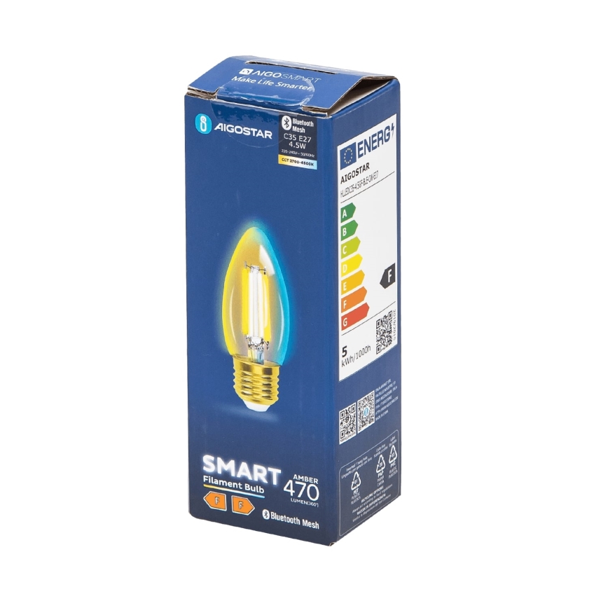 Himmennettävä LED-polttimo FILAMENT MESH Älykäs C35 E27/4,5W/230V 2700-6500K - Aigostar