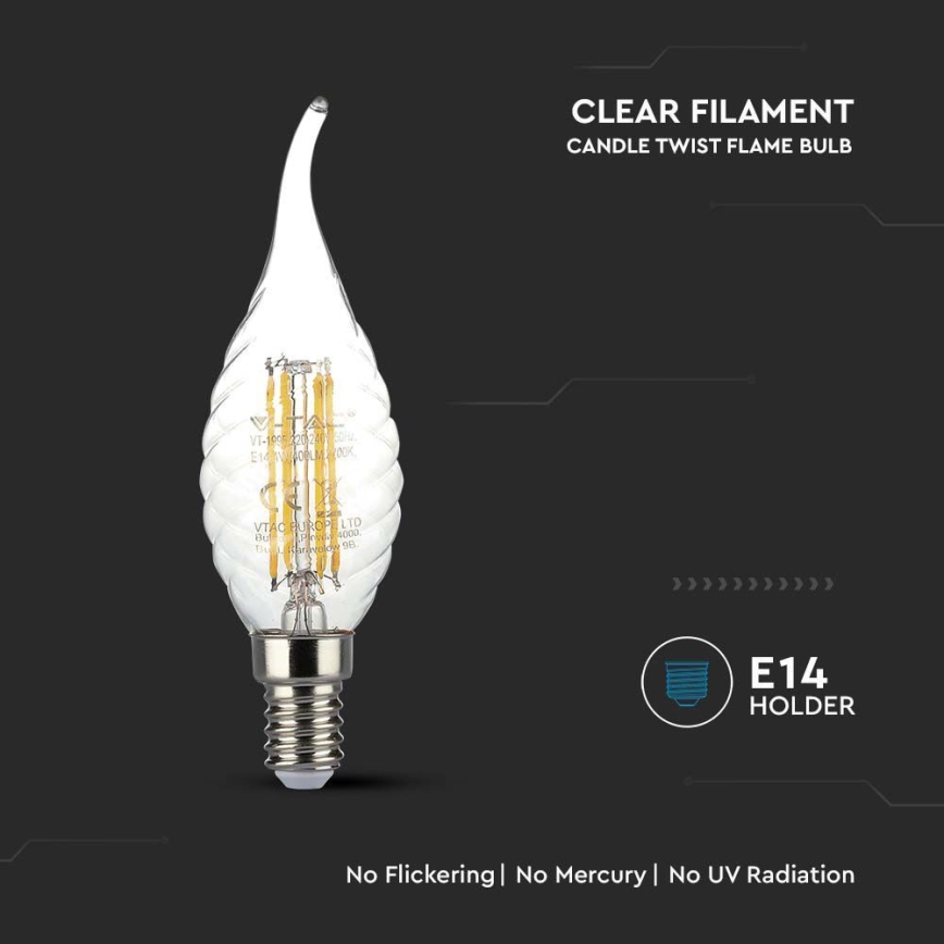 LED-polttimo FILAMENT E14/4W/230V 3000K