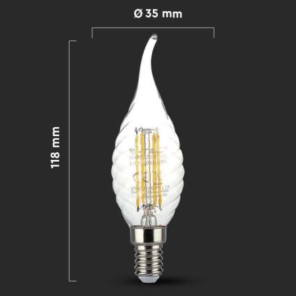 LED-polttimo FILAMENT E14/4W/230V 3000K