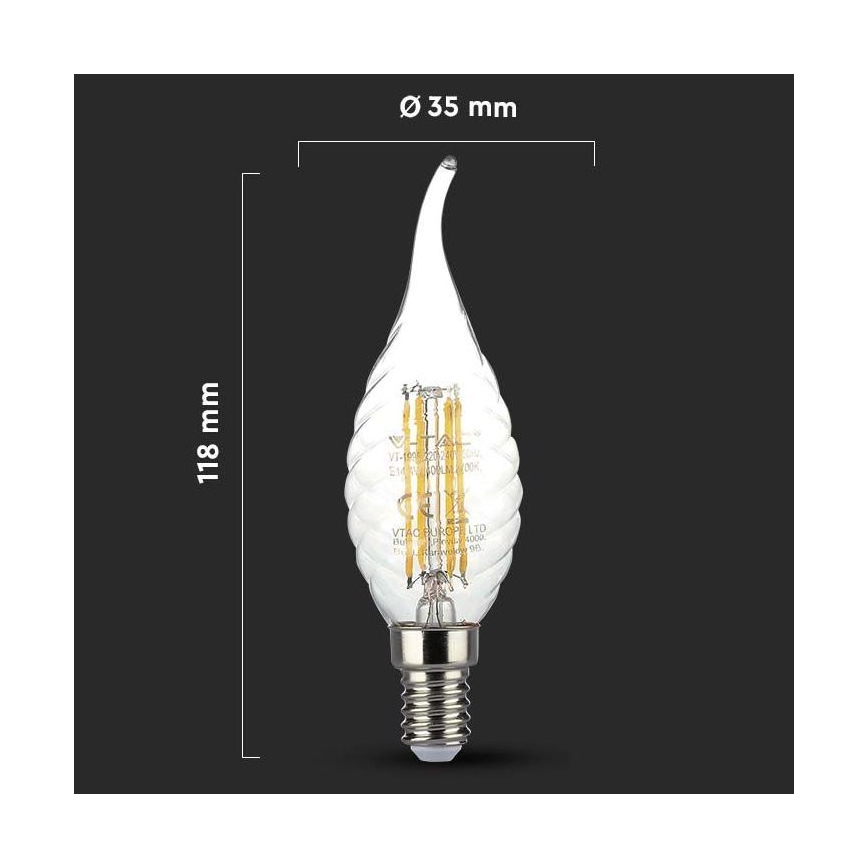 LED-polttimo FILAMENT E14/4W/230V 3000K