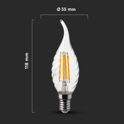 LED-polttimo FILAMENT E14/4W/230V 4000K
