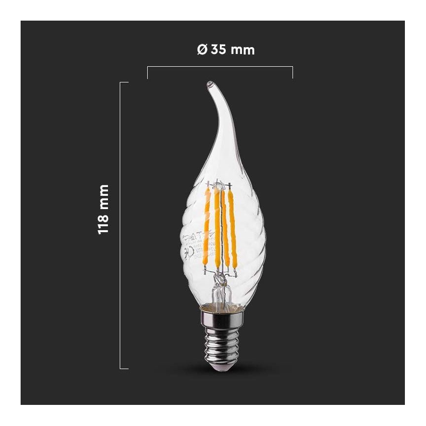 LED-polttimo FILAMENT E14/4W/230V 4000K