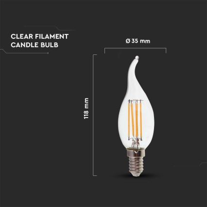 LED-polttimo FILAMENT E14/4W/230V 6500K