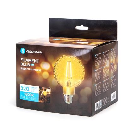 LED-polttimo FILAMENT E27/4W/230V 1800K ananas - Aigostar