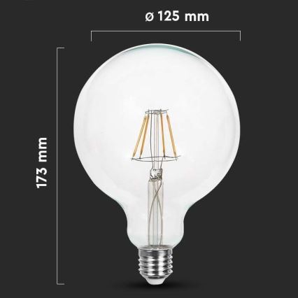 LED-polttimo FILAMENT G125 E27/10W/230V 3000K