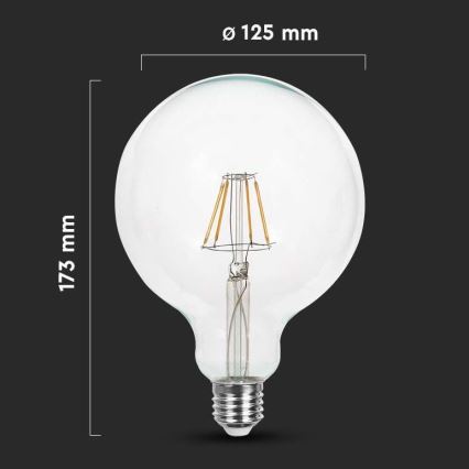 LED-polttimo FILAMENT G125 E27/12W/230V 3000K
