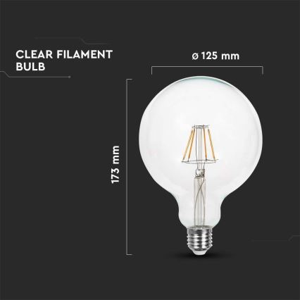 LED-polttimo FILAMENT G125 E27/12W/230V 4000K