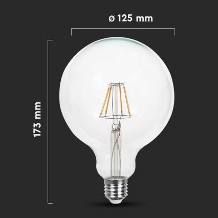 LED-polttimo FILAMENT G125 E27/12W/230V 6500K