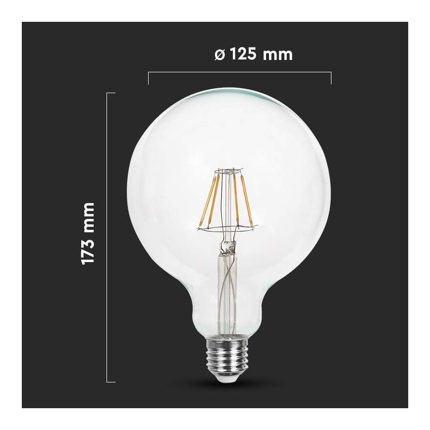 LED-polttimo FILAMENT G125 E27/12W/230V 6500K