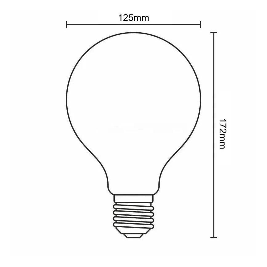 LED-polttimo FILAMENT G125 E27/18W/230V 3000K