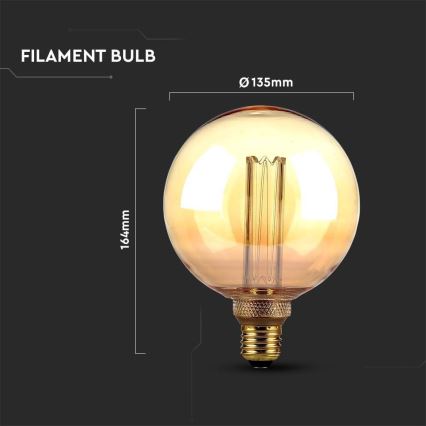 LED-polttimo FILAMENT G125 E27/4W/230V 1800K Art Edition