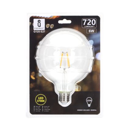 LED-polttimo FILAMENT G125 E27/6W/230V 2700K - Aigostar