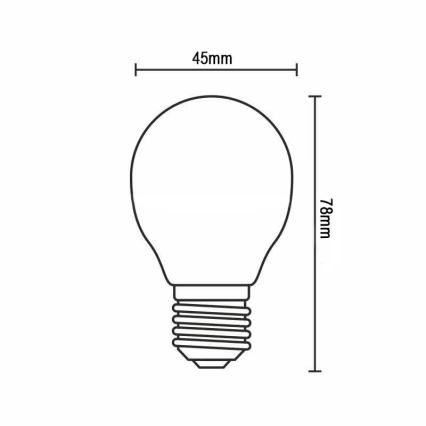 LED-polttimo FILAMENT G45 E14/4W/230V 4000K