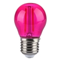 LED-polttimo FILAMENT G45 E27/2W/230V vaaleanpunainen