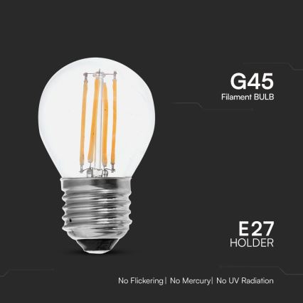 LED-polttimo FILAMENT G45 E27/6W/230V 6500K