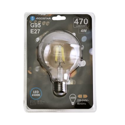 LED-polttimo FILAMENT G95 E27/4W/230V 6500K - Aigostar