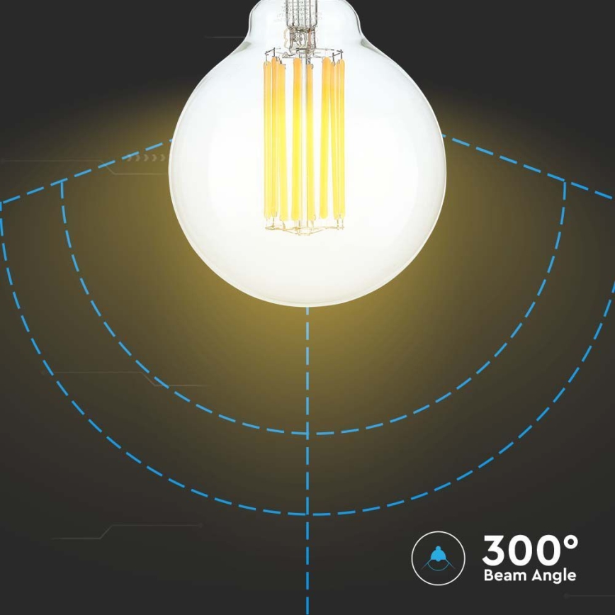 LED-polttimo FILAMENT G95 E27/6W/230V 3000K