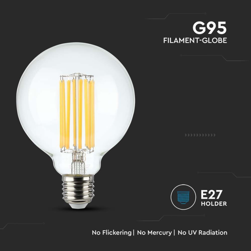 LED-polttimo FILAMENT G95 E27/6W/230V 3000K