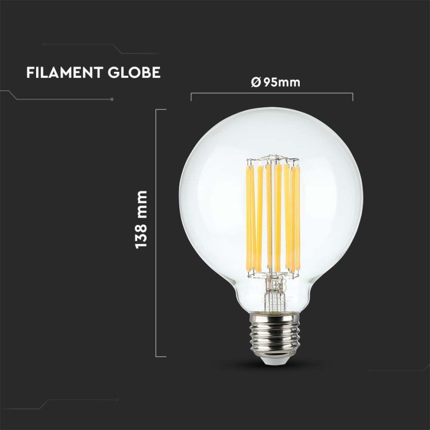 LED-polttimo FILAMENT G95 E27/6W/230V 3000K