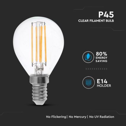 LED-polttimo FILAMENT P45 E14/4W/230V 4000K