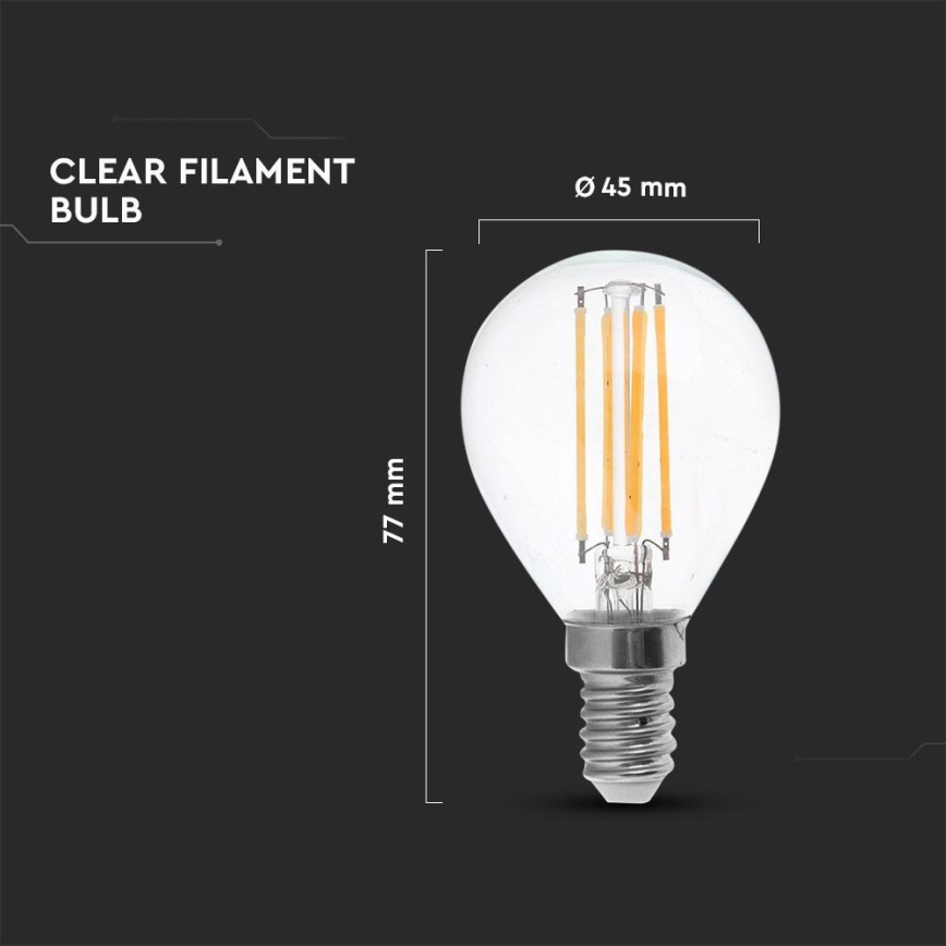 LED-polttimo FILAMENT P45 E14/4W/230V 4000K