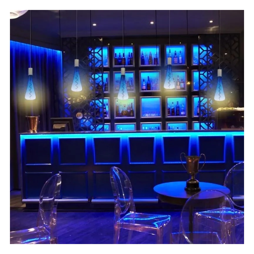 LED-polttimo FILAMENT SHAPE T110 E27/5W/230V 1800K sininen