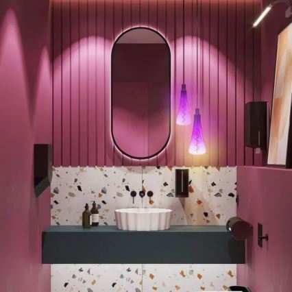 LED-polttimo FILAMENT SHAPE T110 E27/5W/230V 1800K violetti