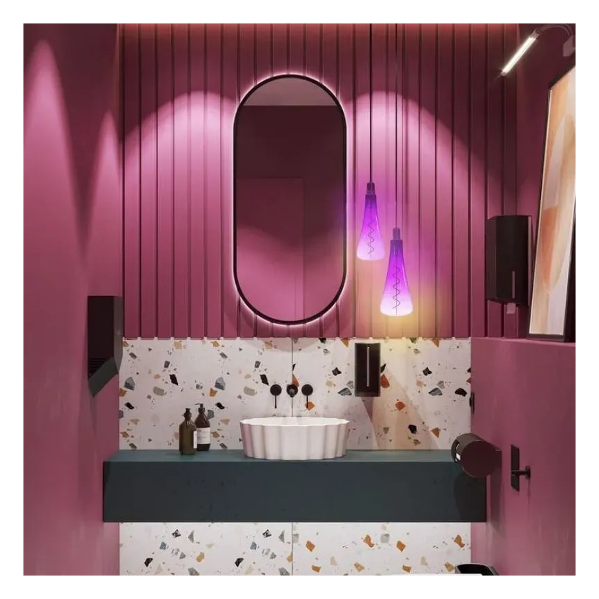 LED-polttimo FILAMENT SHAPE T110 E27/5W/230V 1800K violetti