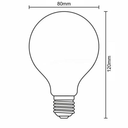 LED-polttimo FILAMENT SLIM VINTAGE G80 E27/4,5W/230V 1800K