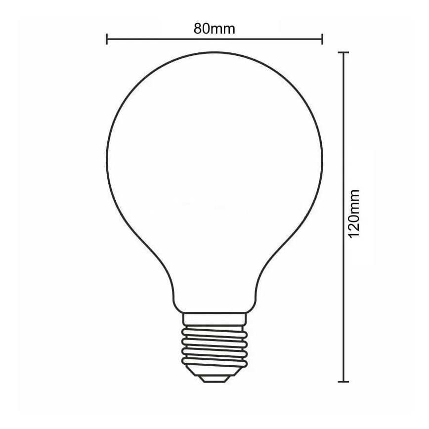 LED-polttimo FILAMENT SLIM VINTAGE G80 E27/4,5W/230V 1800K