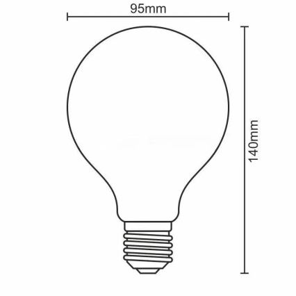 LED-polttimo FILAMENT SMOKE G95 E27/4W/230V 2000K