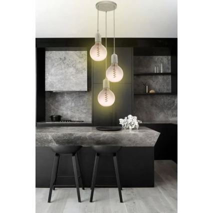 LED-polttimo FILAMENT SPIRAL G125 E27/4W/230V 2000K harmaa/vaaleanpunainen