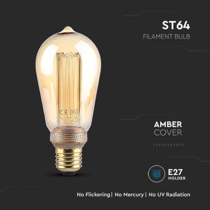 LED-polttimo FILAMENT ST64 E27/4W/230V 1800K Art Edition