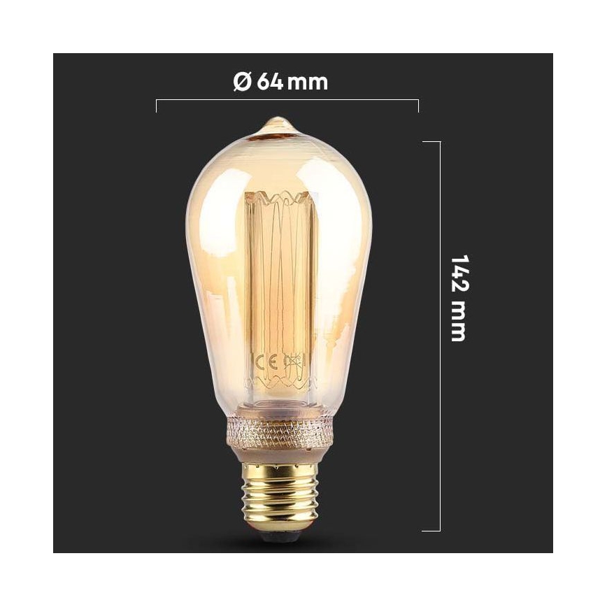 LED-polttimo FILAMENT ST64 E27/4W/230V 1800K Art Edition