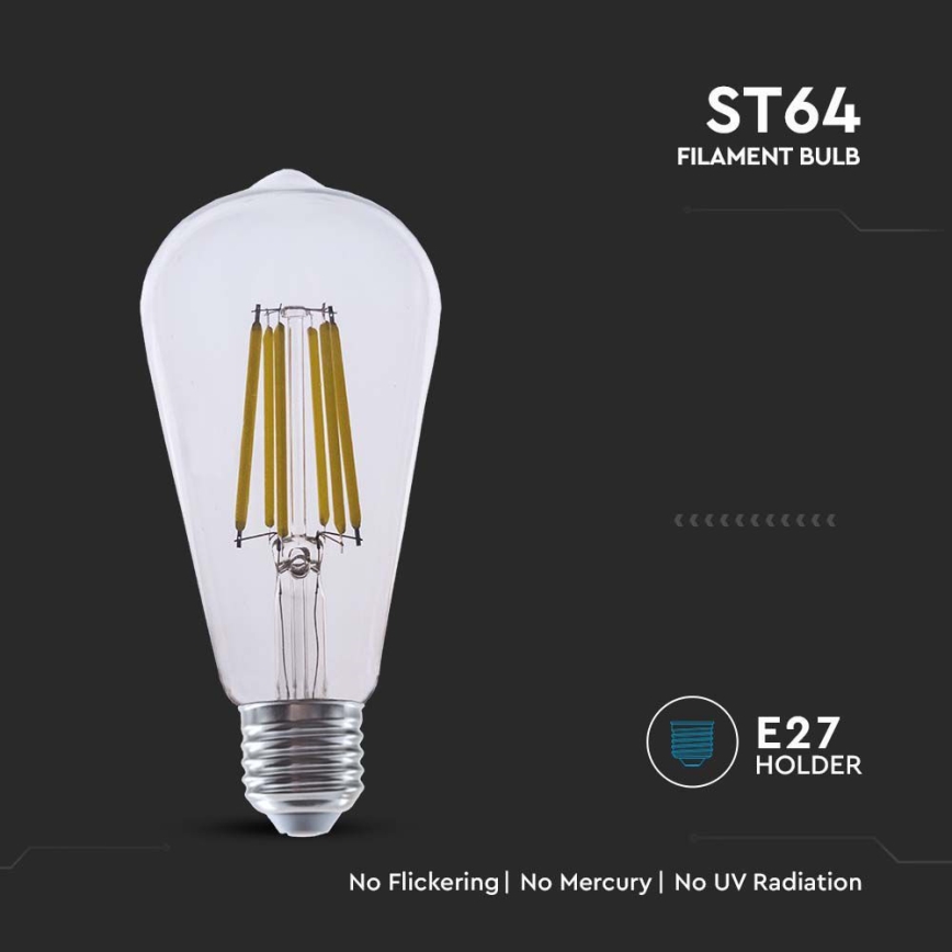 LED-polttimo FILAMENT ST64 E27/4W/230V 3000K Energialuokka A