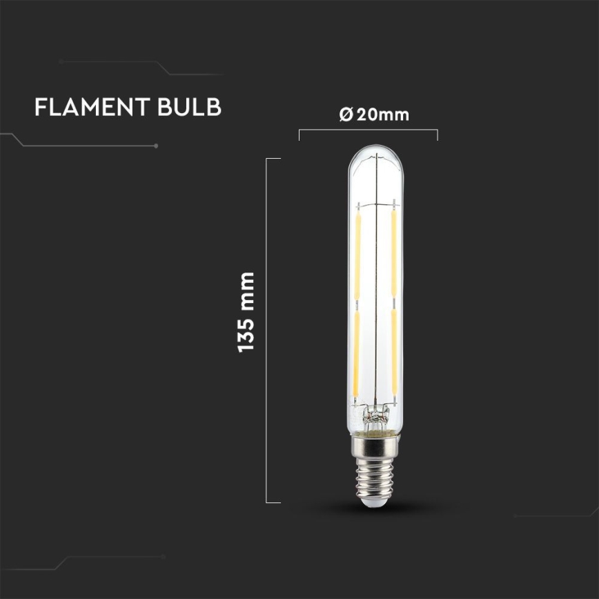 LED-polttimo FILAMENT T20 E14/4W/230V 3000K