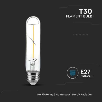 LED-polttimo FILAMENT T30 E27/2W/230V 3000K