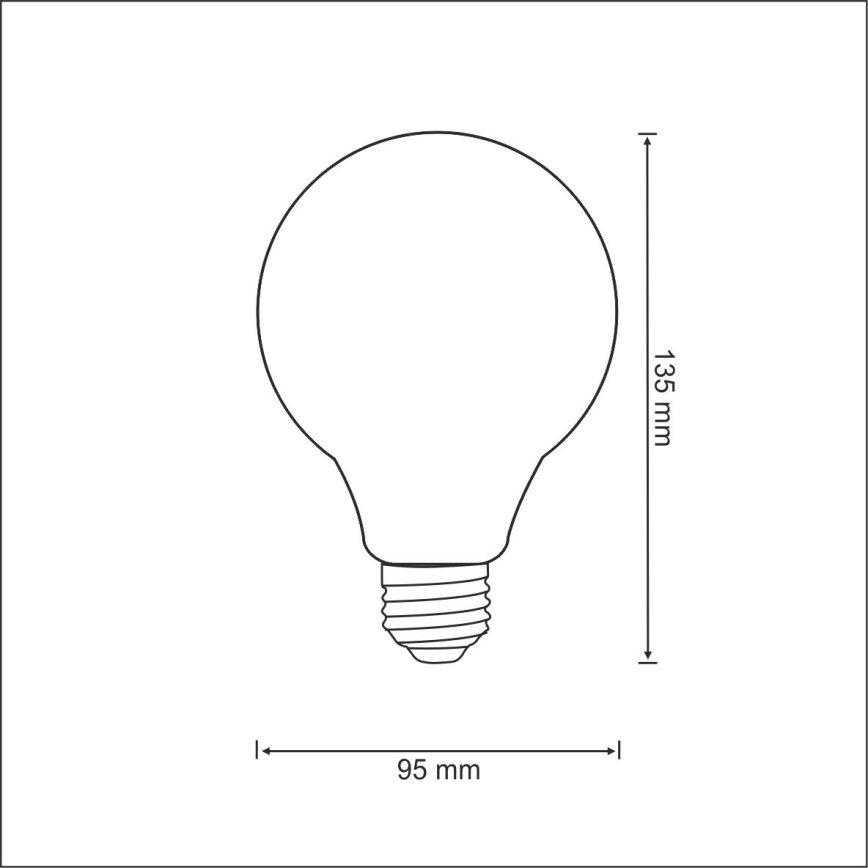 LED-polttimo FILAMENT VINTAGE G95 E27/4W/230V 2000K