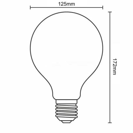 LED-polttimo FILAMENT VINTAGE LOVE G125 E27/2W/230V 2000K