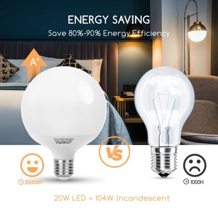 LED-polttimo G120 E27/20W/230V 3000K - Aigostar