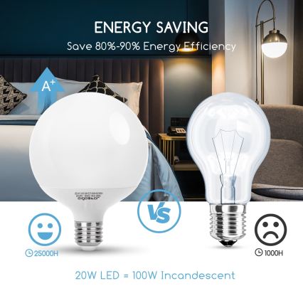 LED-polttimo G120 E27/20W/230V 6500K - Aigostar