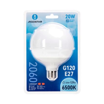 LED-polttimo G120 E27/20W/230V 6500K - Aigostar