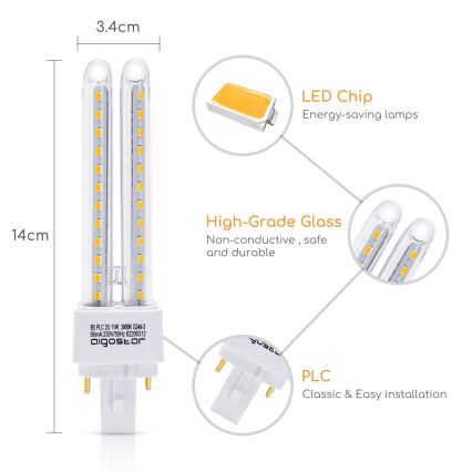 LED-polttimo G24D-3/11W/230V 3000K - Aigostar