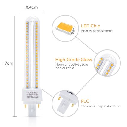 LED-polttimo G24D-3/15W/230V 3000K - Aigostar