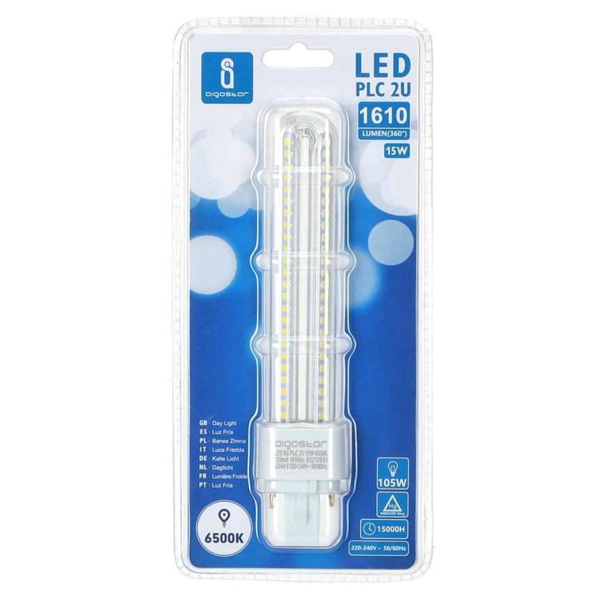 LED-polttimo G24D-3/15W/230V 6500K - Aigostar