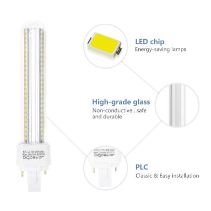 LED-polttimo G24D-3/15W/230V 6500K - Aigostar
